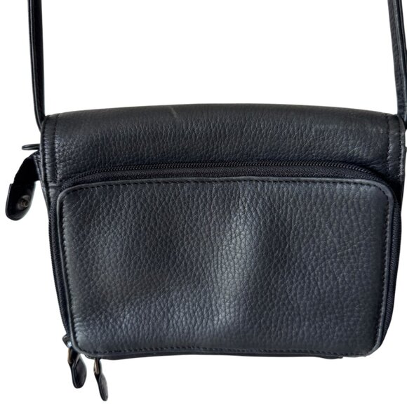 Vintage Fossil Black Pebbled Leather Envelope Bag Crossbody Handbag Purse - Picture 2 of 16